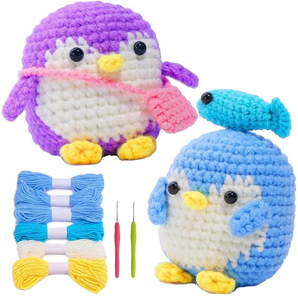 Penguin Crochet Kit Stuffed Animal Beginner Crochet Kit for Adults Beginner Crochet Kit for Adults with Step-By-Step Video