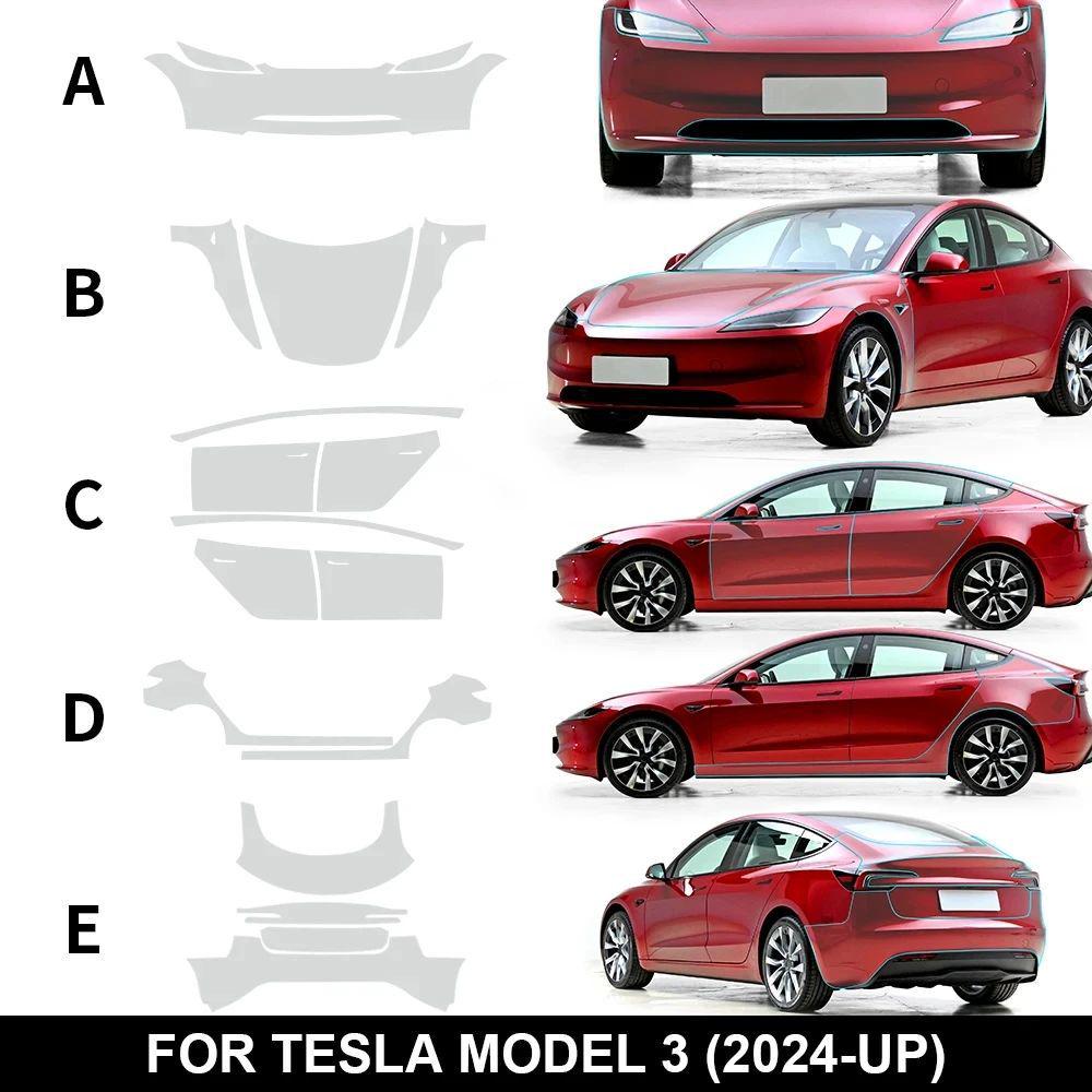Tesla Model 3 Facelift Invisible TPU Paint Protection Film (24 Cross-border Models)