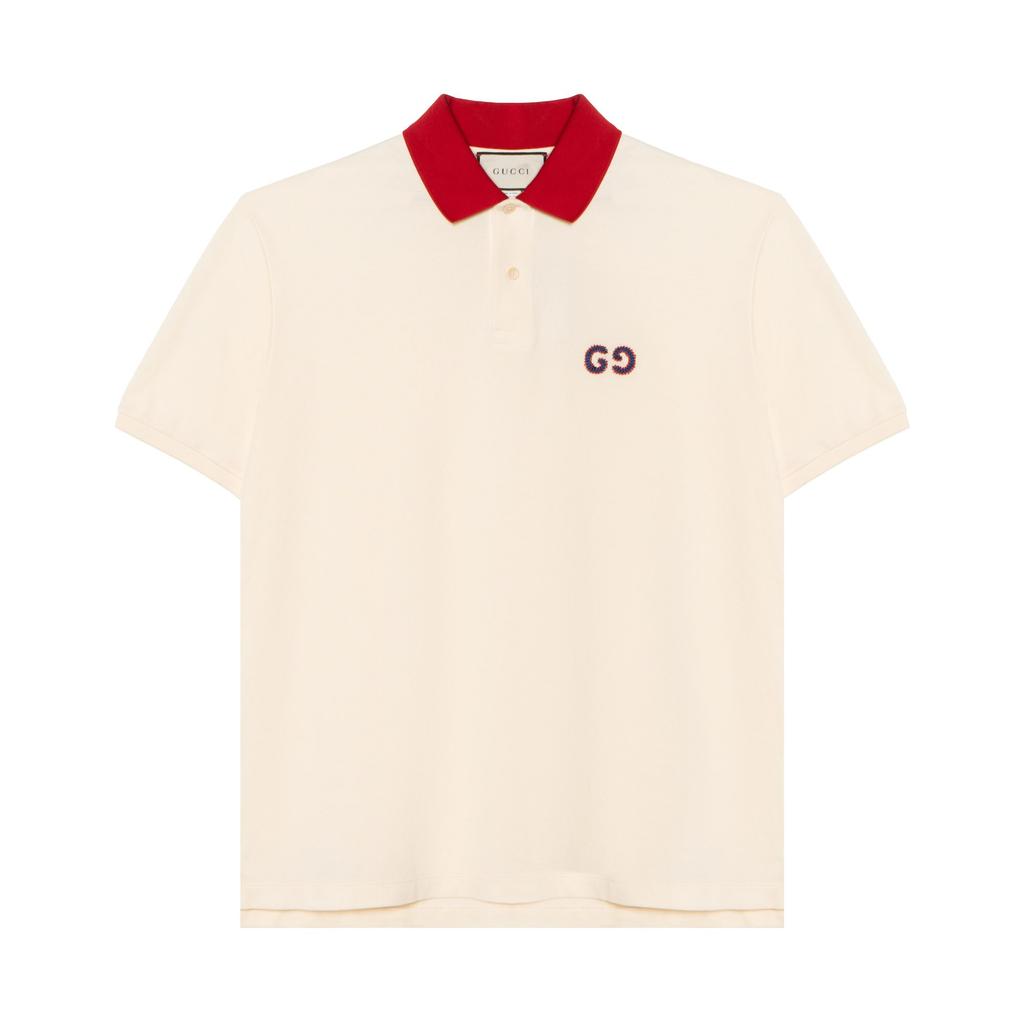 GUCCI Men Contrast Collar Logo Short Sleeve Polo Navy 574086-XJA6C-9244