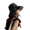 UV Sun Solid Floral Wide with Chin Adjustable UV Light Complete Sun Gift G0079 [Karsaer] Women's Hat, Spring/Summer, Protection, Reversible,