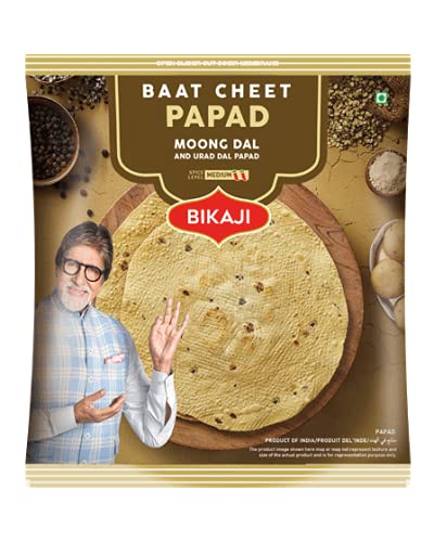 Bikaji Aslee Bikaneri - Baat Cheet Papad - Moong Dal Handroll Papad 400gm (Pack of 2)