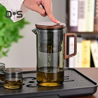 550/750 ml arbatinukas su infuzoriumi medinėmis rankenomis arbatinukas Borosilikatinio stiklo arbatinukas Vandens atskyrimo technologija be lašų snapelis Easy Care arbatinukas