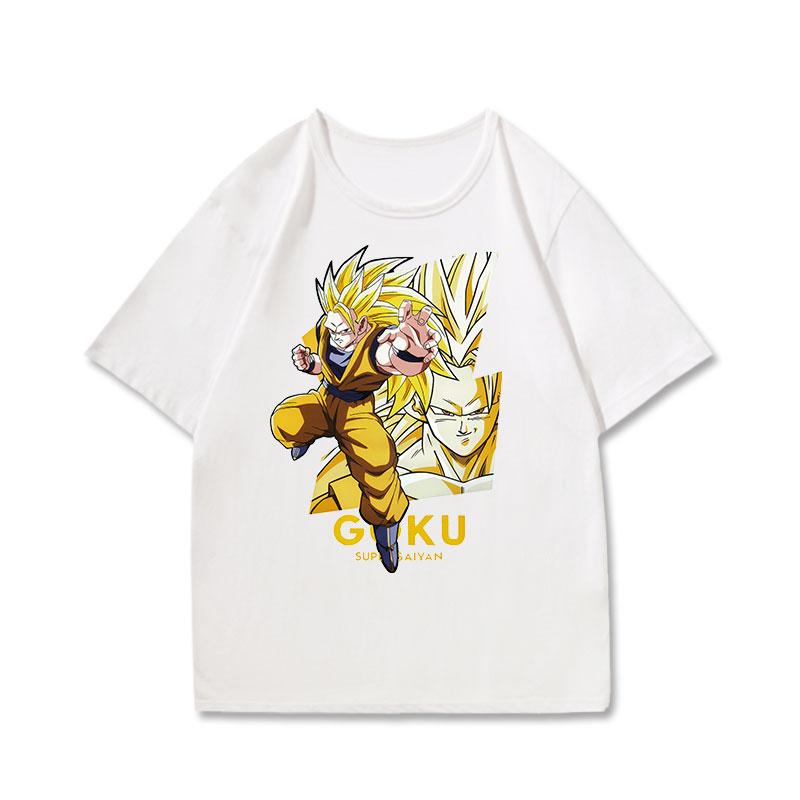Dragon Ball Joint Shortsleeved Tshirt Mens and Womens Dragon Ball Super Clothes Pure Cotton Tshirt Comfortable and Casual