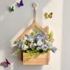 Wall Hanging Artificial Flower Pot for Living Room TV Background with Greenery Planter.