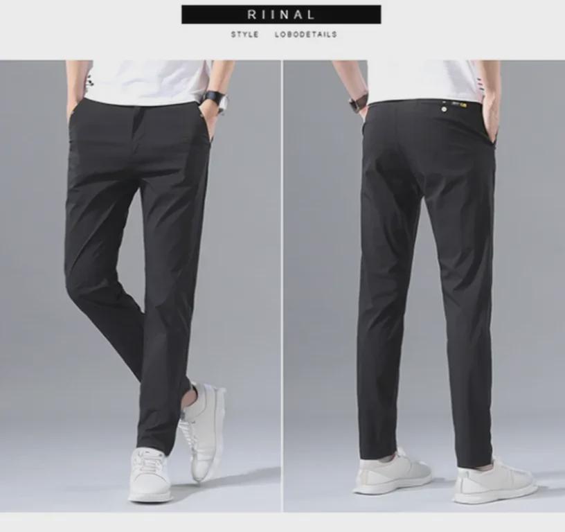 2023 Men's Cotton Stretch Summer Trousers: Youthful Korean-Style Casual Pants for Spring