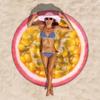 Tapis de plage rond en polyester, durable, léger, grande taille, adapté à une utilisation en extérieur, design résistant au sable