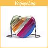 Vintage Inspired Colorful Chain Crossbody Bag In Heart Shape For Trendy Travel