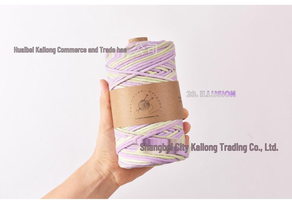 100 Yards 3mm Gradient Color Cotton Core-Spun Rope for DIY Projects