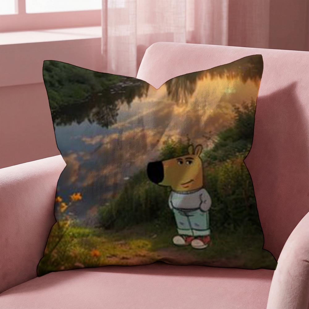 Cute chill guy Cushion Cover Multi-Scene Pillow Cover for Home & Car - Reversible, Soft & Durable for Daily Use