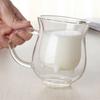Creative Dairy Cow Mug, Double Wall Glass Cup for Milk Coffee Beer Fruit Juice, Heat Insulation Glass Household Drinkware