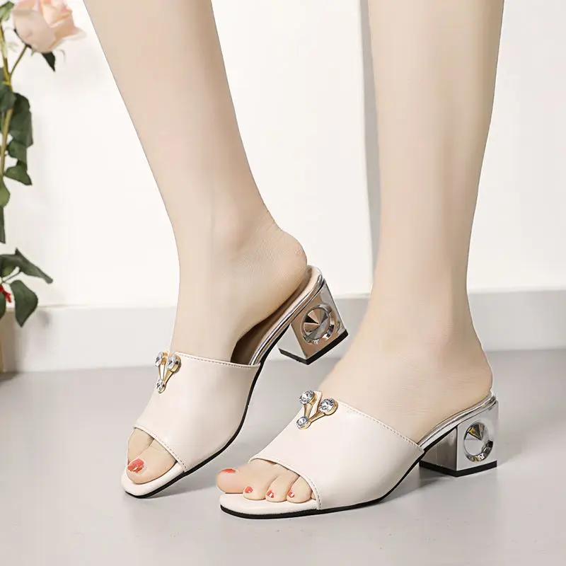 Fashion Slides With Heel Open Toe Sandals 39 Vip Woman Slippers Pvc Summer Shoe Sale Korea Style Designer Luxury Stylish Shoes for Women
