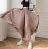 Damen Elegante Chiffon Hose mit hoher Taille und weitem Bein Lässige Koreanische Mode Plissierte Lockere Hose Kleidung Comodi Pantalones De Mujer