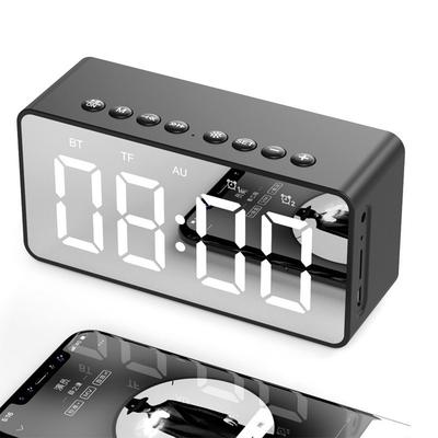 Portable Mini Bluetooth Speaker Desktop Mirror Screen Display Alarm Clock