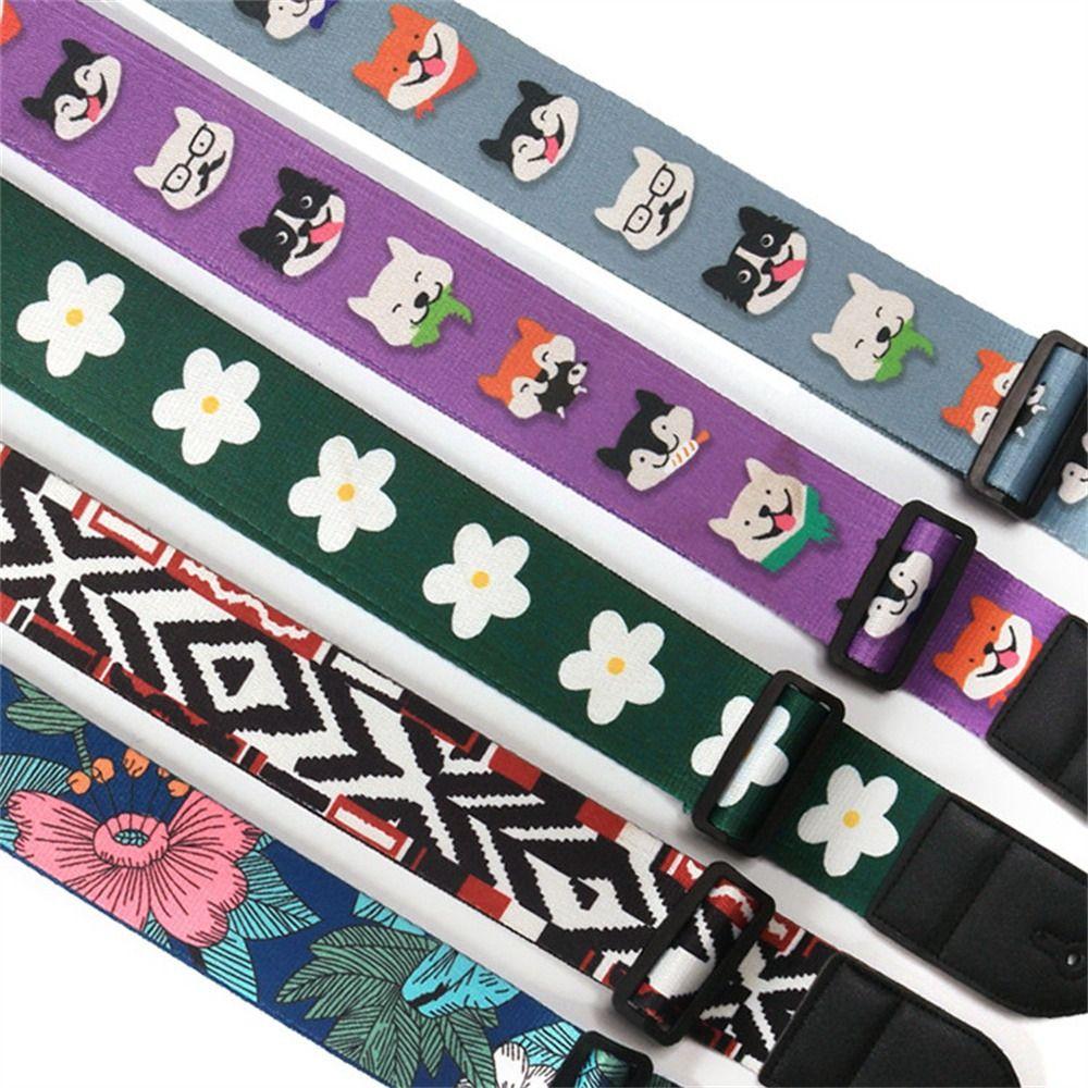 Extra Wide Electric Guitar Belt Color Print Guitar Shoulder Strap Guitar Strap  Folk Guitar