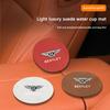 2Pcs Suede Leather Car Water Cup Mat Coaster Pad For New Bentley Flying Spur Continental GT Bentayga Mulsanne Interior Accessory