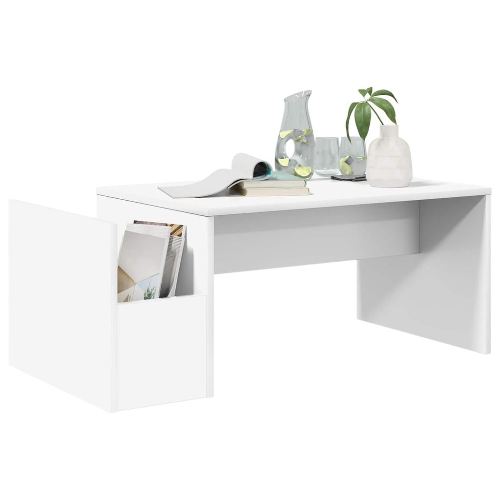 White Coffee Table 90 x 45 x 35 cm Engineered Wood
