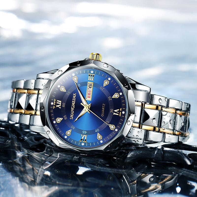 Waterproof luminous new men's watch belt quartz watch