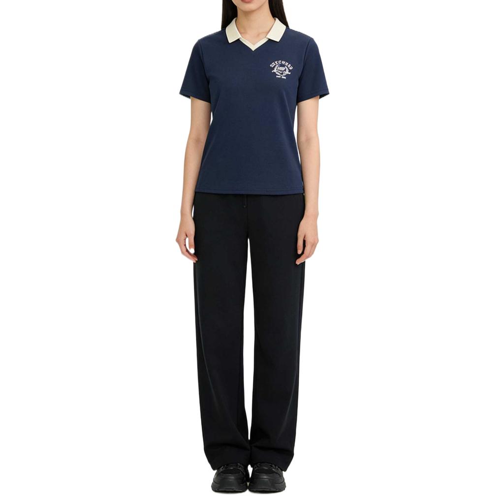 Skechers Breathable Round Neck Short Sleeve Polo Shirt Women Tops L226W035-002Z