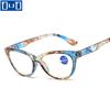 Anti Blue Light Reading Glasses Floral Print PC Frame Presbyopia Eyeglasses Fashion Cat Eye Eyewear Far Sight Glasses +1.0~+4.0