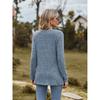 GMXIA Autumn Women's Round Neck Frosted Pit Strip Solid Color Top Long Sleeve T-shirt