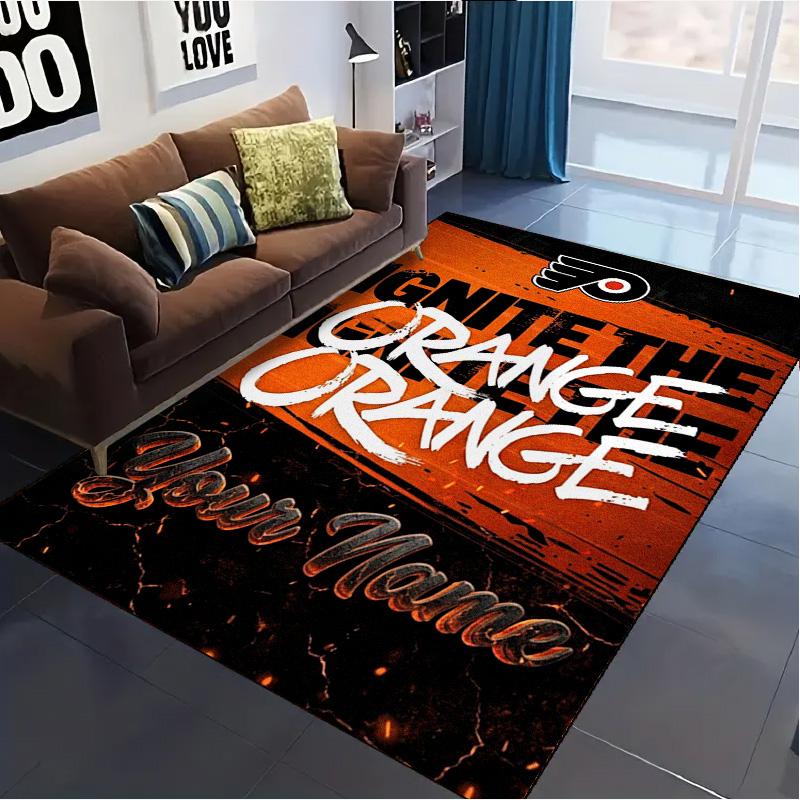 Name Custom Philadelphia Flyers Carpet Rug for Living Room Bedroom Home Sofa Decoration,Kids Play Non-slip Floor Mat