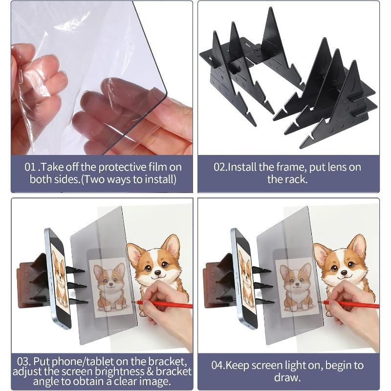 Xiaomi 1pc Optical Tracing Drawing Board Portable Image Copy Sketch Tool PMMA Lens Phone Stand for Beginner Artist Painting