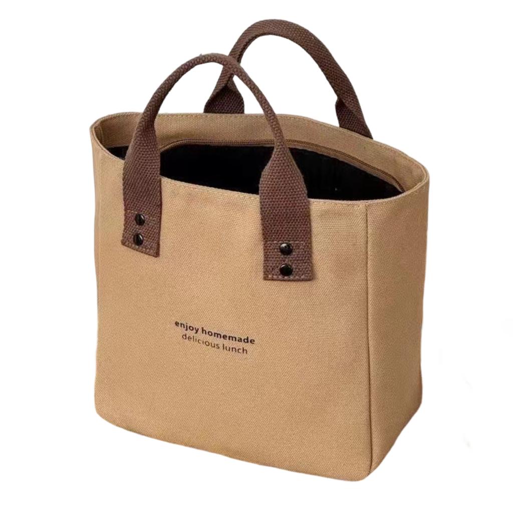 Płócienna torebka w jednolitym kolorze, japońska torba na lunch dla pracownika, torba na ramię w kontrastowym kolorze