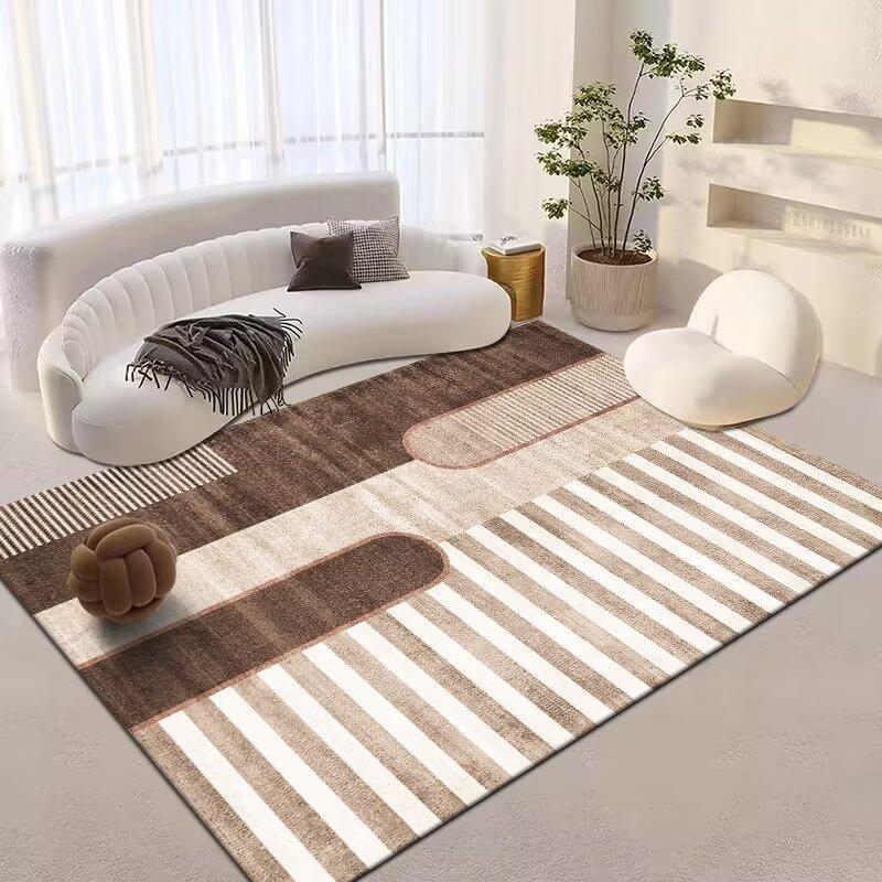 Geometric Circle Print Carpet Minimalist Style Sofa Coffee Table Home Decoration Rug Non-slip Floor Mat Bedroom Bedside Mat