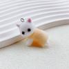 Dress Cat Pendant Cute 3D Hairy Flocking Animal Cat Charms Miniature Dolls Keychain Necklace Pendant DIY Crafts Jewelry Make