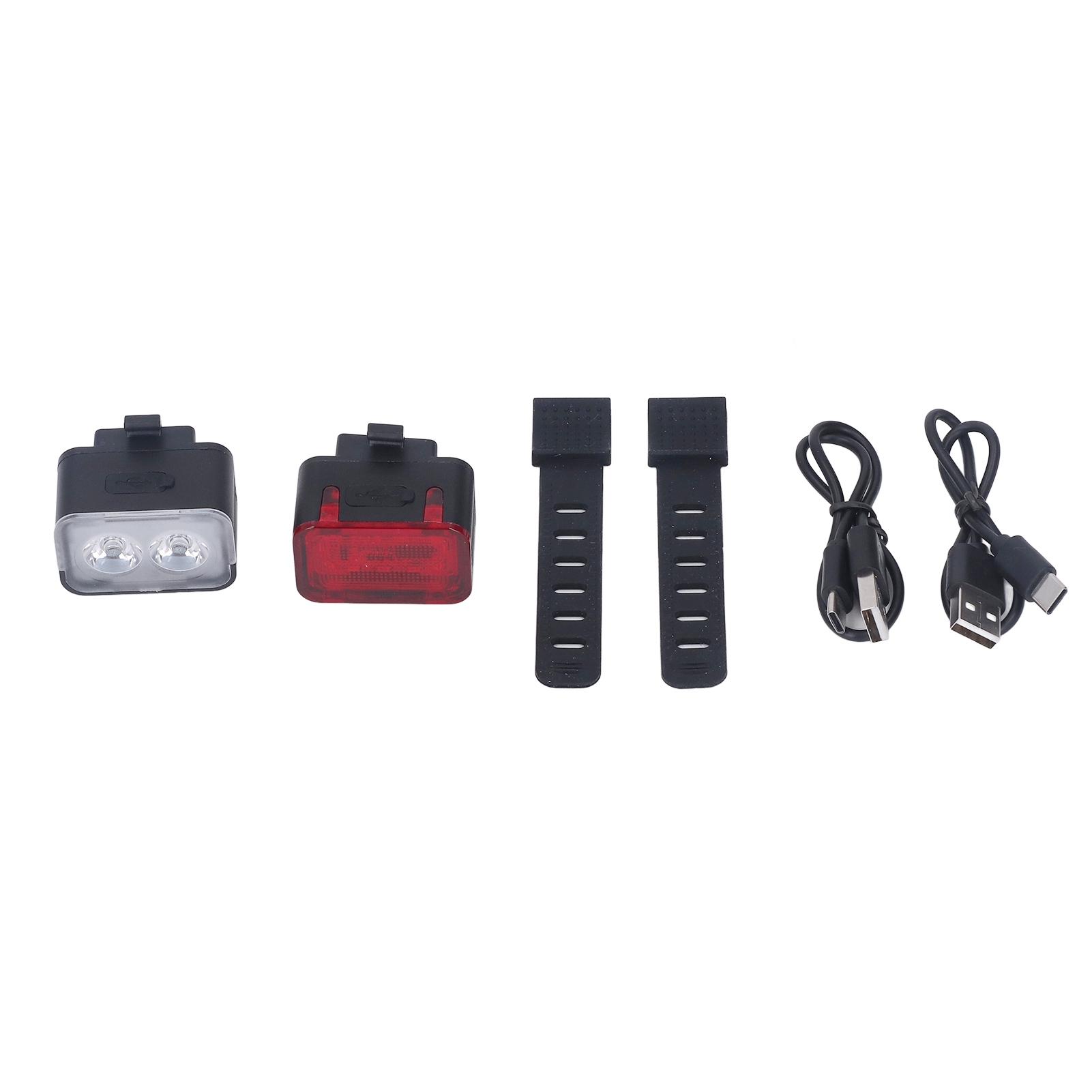 Bike Light Set USB Charging Headlight Tail Light Set Waterproof Cycling Warning Lights