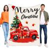Merry Christmas Truck Blanket Cozy Soft Throw Decor Blanket for Home Holiday Decorations Perfect Gift for Family and Friends