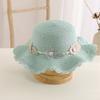 Nuovo Cappello di Paglia per Bambini Cappello da Spiaggia da Donna Borsa Intrecciata in Paglia Set Due Pezzi