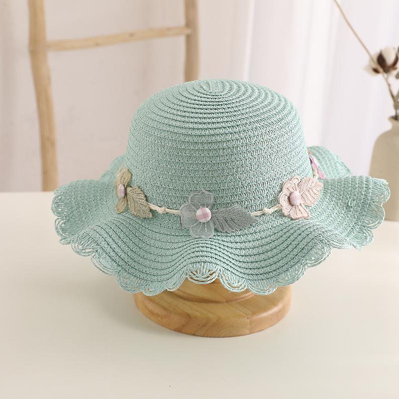 

Новая детская соломенная шляпа Женская пляжная шляпа Соломенная плетеная сумка Набор из двух предметов 52-54cm