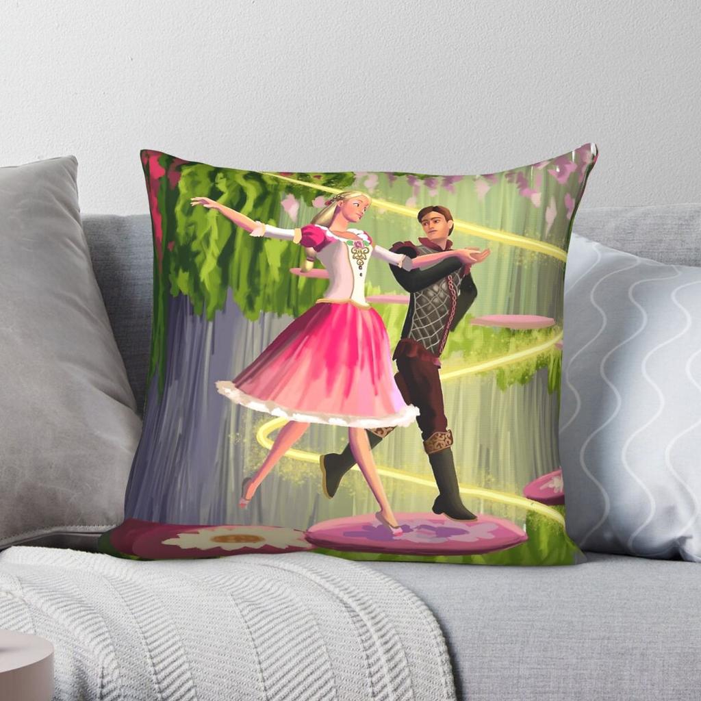 The Dancing Princesses Square Pillowcase Polyester Linen Velvet Pattern Zip Decor Room Cushion Cover