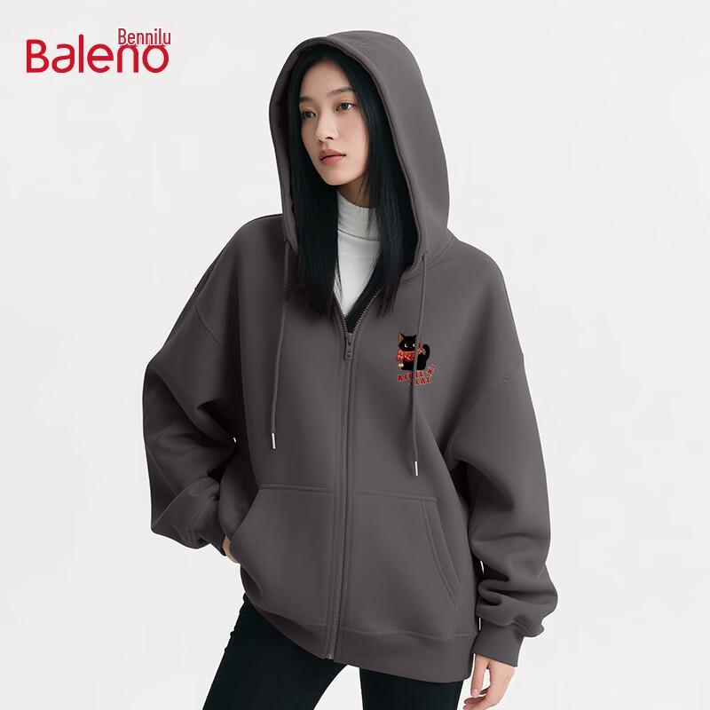 

Baleno Women s Scarf Kitty Graphic Hooded Cardigan Sweatshirt M