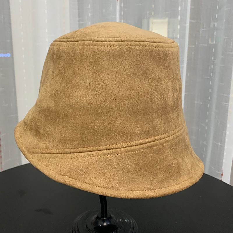 New Suede Bucket Hat Women's Trend Versatile Autumn and Winter Bucket Basin Hat