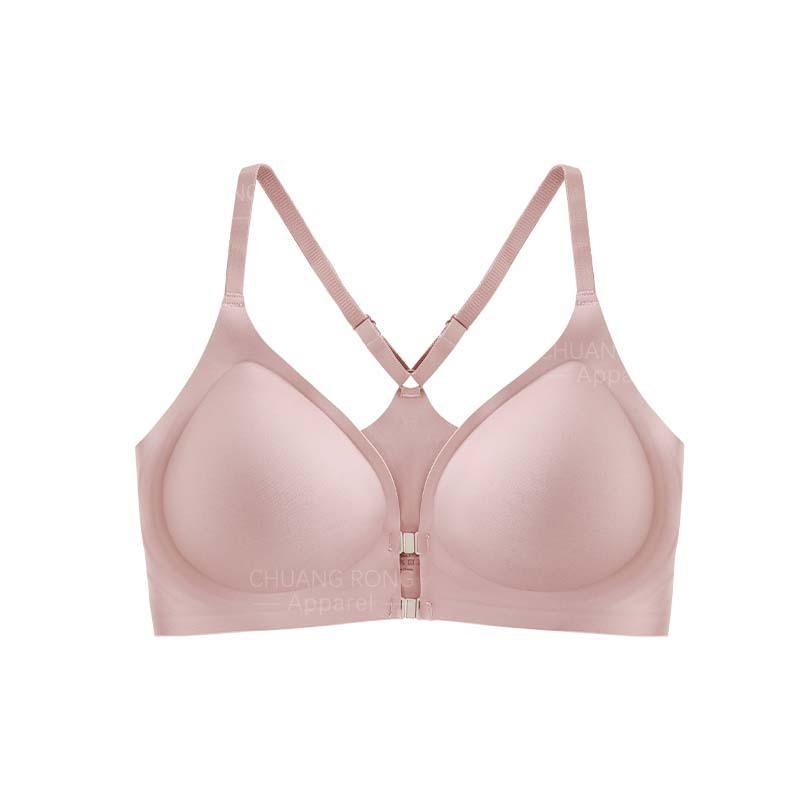 

Front buckle underwear women s jelly soft support small breasts gather sexy breathable invisible seamless back bra S