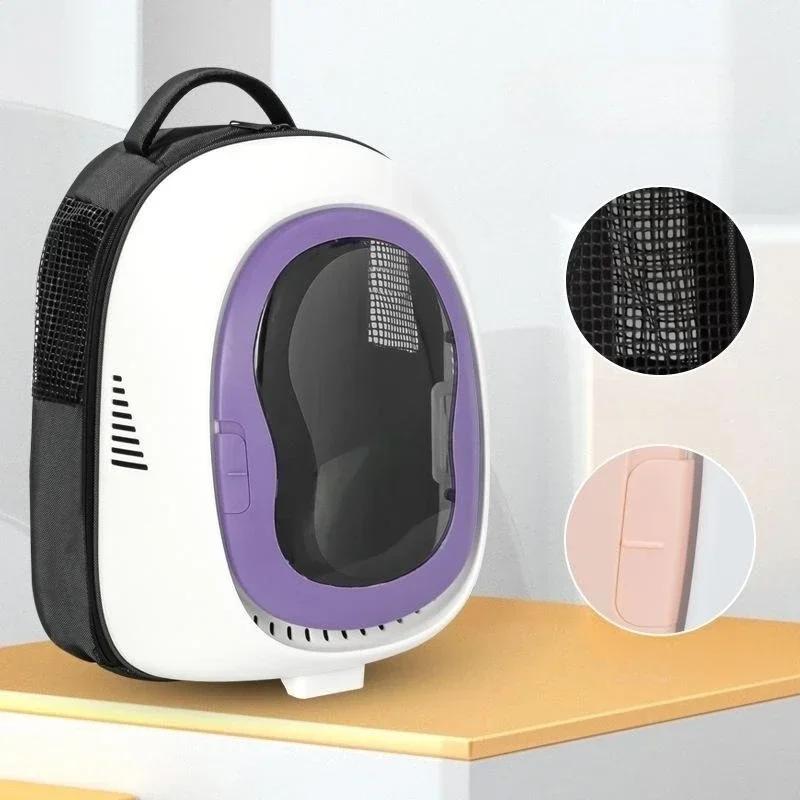 

Portable Travel Pet Carrier Backpack Transparent Capsule Cat Bag Breathable For Small Animal Puppy Kitty Bird Pet Daily Supplies фіолетовий