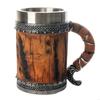Handmade Wooden Beer Mug with Stainless Steel Liners Rustics Barrels Tankards for Men Beer Stein Unique Beer Gift B03E