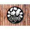 Welcome Ghosts Wreath Metal Sign Halloween Home Room Wall Decor