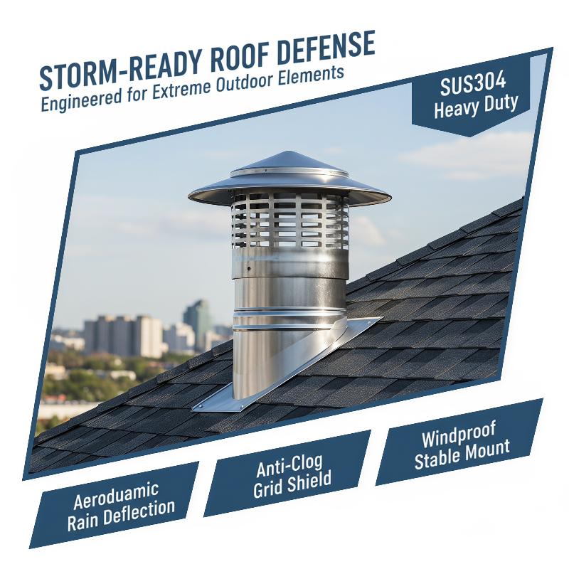 Heat Resistant Stainless Steel Chimney Cap 75-200mm Exterior Wall Air Outlet for Fireplace Ventilation System