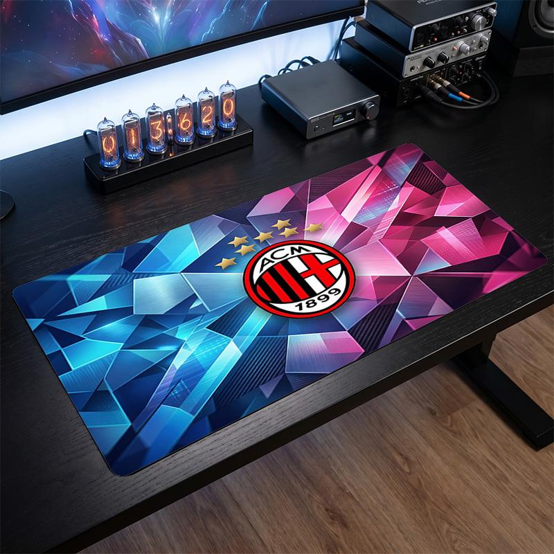 Tappetino per Mouse Grande Stampato AC Milan, Tappetino Morbido in Gomma Antiscivolo per Scrivania da Gioco per Ufficio Laptop Computer Decorazione