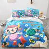 Cartoon Octopus Bedding Set King/Queen Size,Ocean Underwater World Duvet Cover Kids Sea Coral Fish 2/3pcs Polyester Quilt Cover