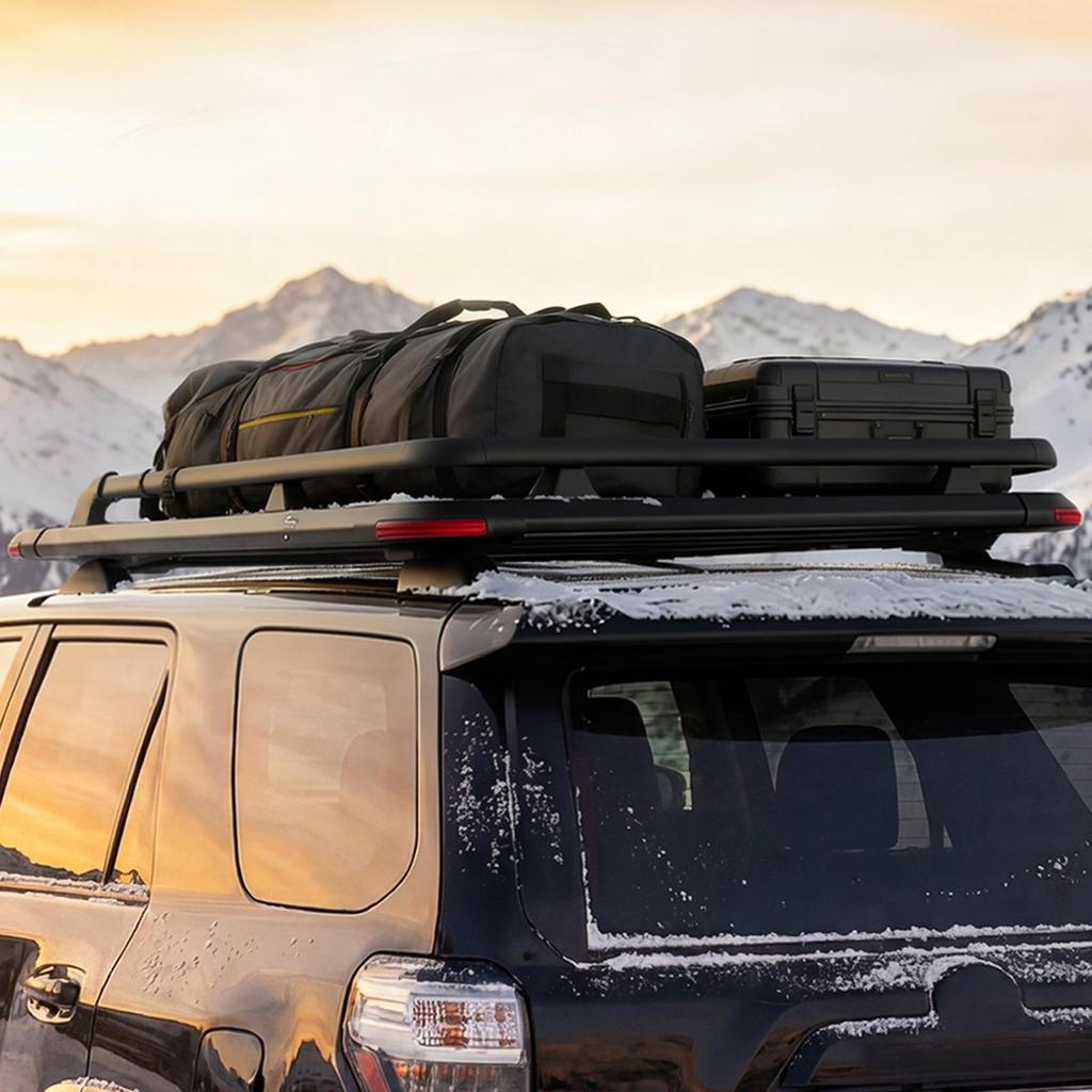 Roof Rack Cargo Basket, 1626 x 990 x 115 mm, Heavy Duty Roof Top Carrier Basket with Extension, 90.72 kg Capacity, All-Weather Car Top Luggage Holder,
