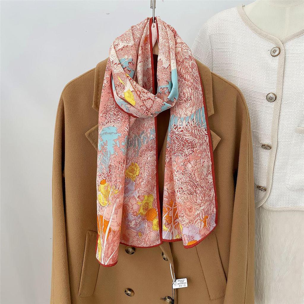 Herringbone Velvet Scarf: Winter, Versatile, Thickened, Hand-Rolled Edges, Small & Long