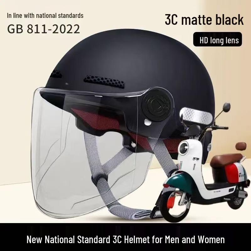 3C Certified Summer Motorcycle Half-Helmet for Men & Women, with Sun Protection, Universal All-Season Riding Hat
