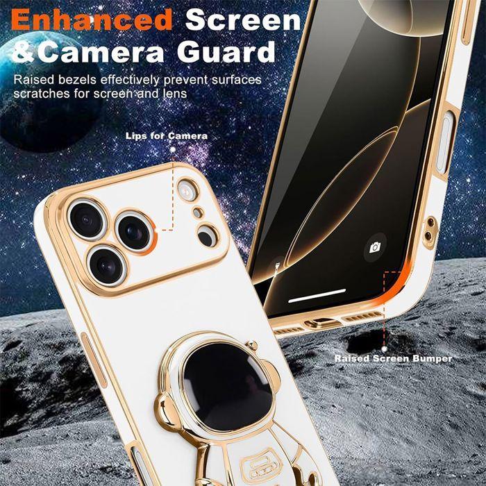 Coque de Protection - BOOLING - pour iPhone 17 Pro - Silicone Anti-Rayures avec Support Motif Space Man