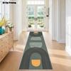 Blue Green Distressed Floral Vintage Art Runner Rug for Kitchen Durable Boho Print Carpet Floor Mat Accent