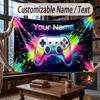 Game Controller Theme Throw Blanket Custom Name Text Personalized Blanket Soft Cozy Blanket for Home Sofa Bed