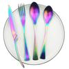 4pcs/set Western Tableware Set Stainless Steel Matte Cutlery Flatware Set Rose Gold Knife Fork Dessert Spoon Kitchen Dinnerware Set